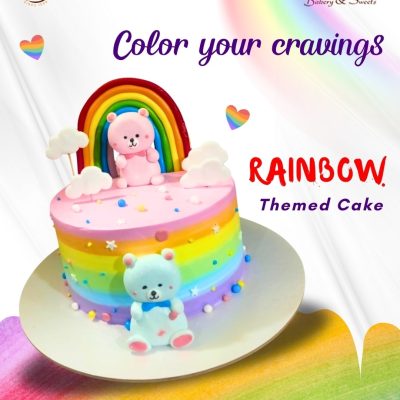 🌈 Add a pop of color to your celebrations! 🎉Our Rainbow Themed Cake is here to brighten your d